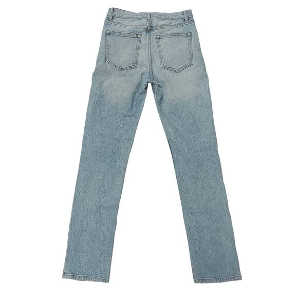 Reformation Liza High Rise Straight Jean Womens 26 Blue Crete Destroyed Wash - Picture 6 of 12
